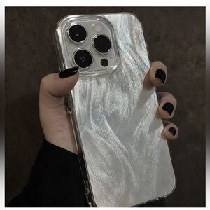 iPhone Phone Case Laser Feather Translucent Pattern Transparent TPU Unisex